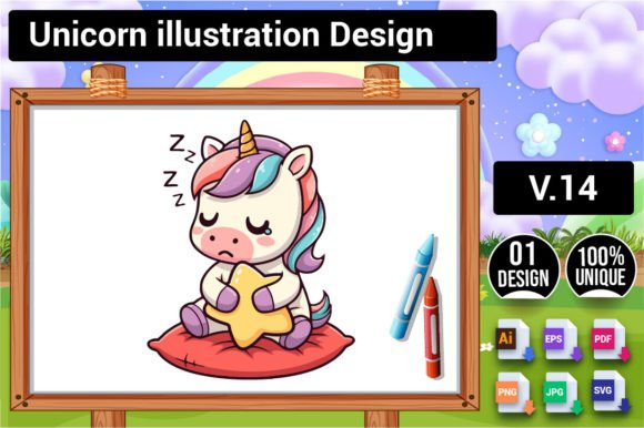 Download Unicorn Illustration Design V.14 - Illustration Collection