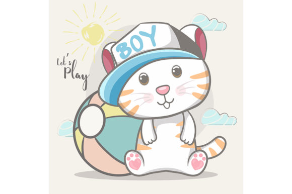 Download Cute Baby Cat Vector Illustration - Illustration Collection