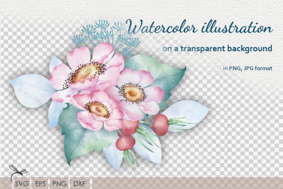 Download Watercolor Floral Illustrations Rosehip - Illustration Collection