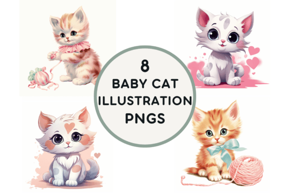 Download Baby Cat Illustration PNGS - Illustration Collection